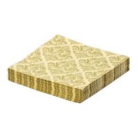 Салфетки 330х330 мм 3-сл., диз. "Золотой орнамент", зол., бум., 20 шт/упак "Bouquet" 12 упак/кор РОССИЯ 25769/42267