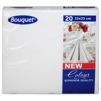 Салфетки 330х330 мм 2-сл., бел., бум., 20 шт/упак "Bouquet" 12 упак/кор РОССИЯ 25629/42653