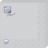 Салфетки 330х330 мм 3-сл., диз. "Silver", сереб., бум., 20 шт/упак "Bouquet" 12 упак/кор РОССИЯ 37020