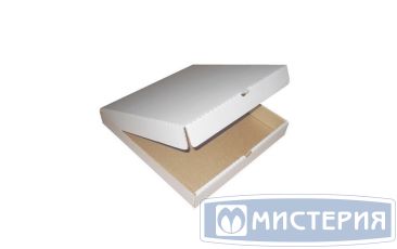Коробка для пиццы, 330х330х40мм, белая, микрогофрокартон E