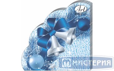 Салфетки d320 мм 3-сл., диз. "Новогодний венок", разноцв., бум., 12 шт/упак "Bouquet" 15 упак/кор РОССИЯ 37035